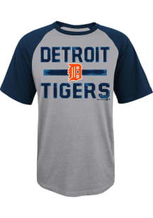 Detroit Tigers Youth Grey Raglan Short Sleeve T-Shirt