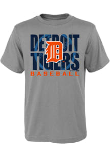 Detroit Tigers Youth Grey Basic Short Sleeve T-Shirt