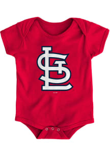 St Louis Cardinals Baby Red Secondary Short Sleeve One Piece
