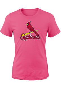 St Louis Cardinals Girls Pink Primary Short Sleeve Tee