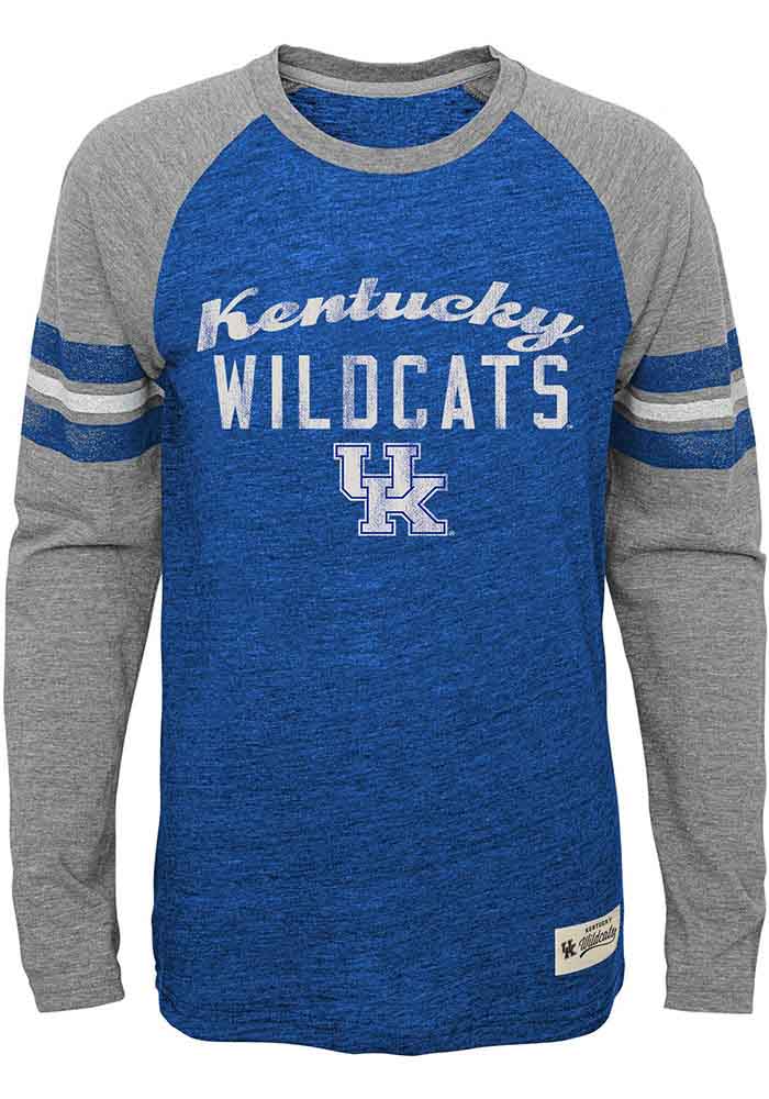Kentucky Wildcats Youth Blue Pride Raglan Long Sleeve Fashion T-Shirt