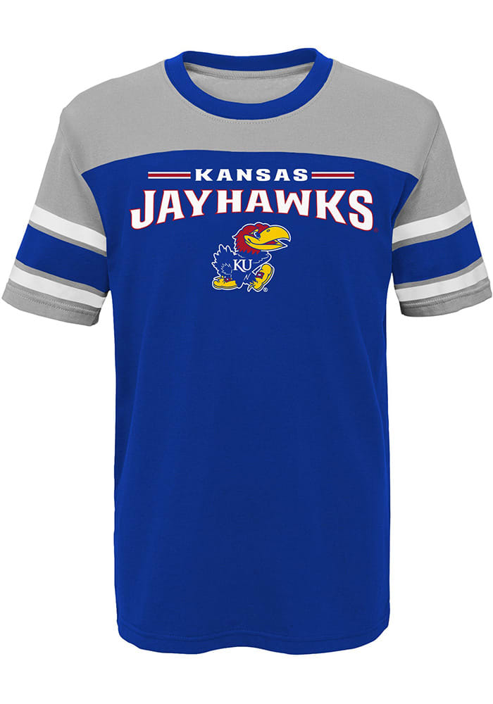 Kansas Jayhawks Youth Blue Loyalty Short Sleeve Fashion T-Shirt