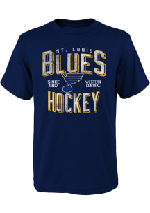 St Louis Blues Youth Navy Blue Established Short Sleeve Fashion T-Shirt