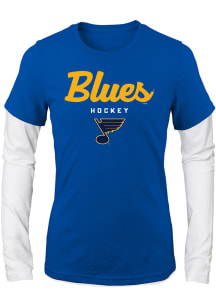 St Louis Blues Girls Navy Blue Fan Essentials Long Sleeve T-shirt