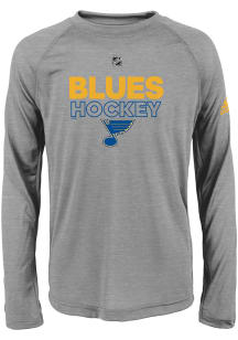 St Louis Blues Youth Grey Authentic Ice 2017 Long Sleeve T-Shirt