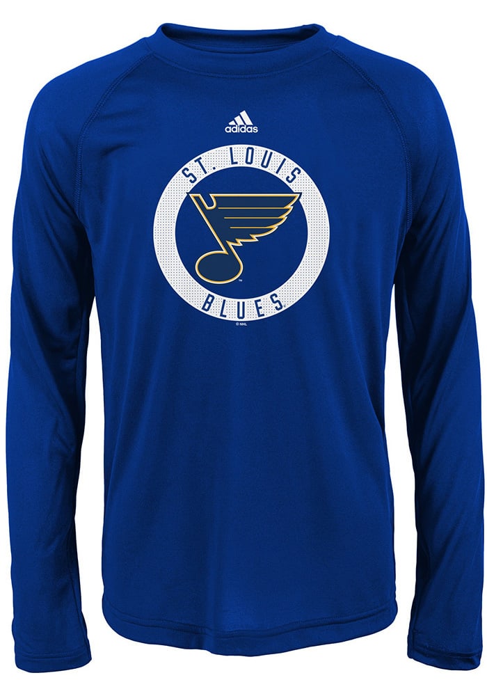 St Louis Blues Youth Blue Practice Graphic Long Sleeve T-Shirt