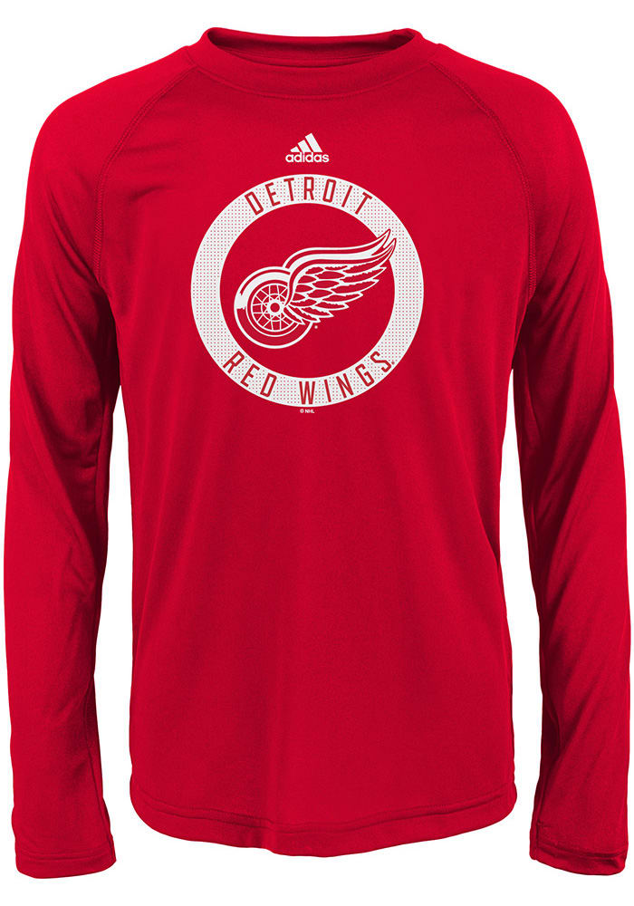 Detroit Red Wings Youth Red Practice Graphic Long Sleeve T-Shirt