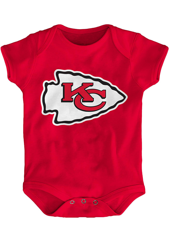 Kansas City Chiefs Baby Red Primary Short Sleeve One Piece