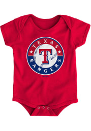 Texas Rangers Baby Red Primary Short Sleeve One Piece