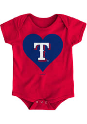 Texas Rangers Baby Red Heart Short Sleeve One Piece