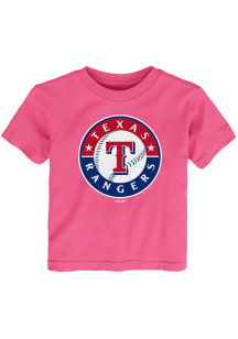 Texas Rangers Toddler Girls Pink Primary Short Sleeve T-Shirt