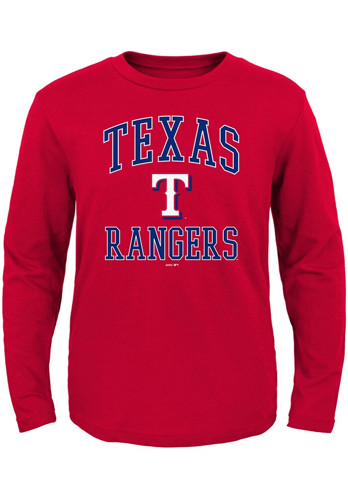 Texas Rangers Toddler Girls Pink #1 Design Long Sleeve T Shirt, Pink, 100% Cotton, Size 2T, Rally House