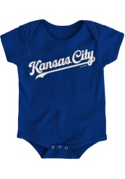 Kansas City Royals Baby Blue Road Wordmark Short Sleeve One Piece