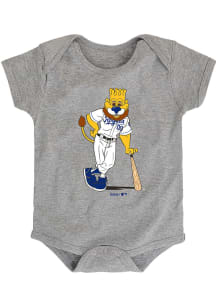 Kansas City Royals Baby Grey Baby Mascot Short Sleeve One Piece