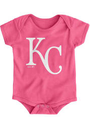 Kansas City Royals Baby Pink Official Logo Short Sleeve One Piece