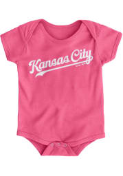 Kansas City Royals Baby Pink Road Wordmark Short Sleeve One Piece