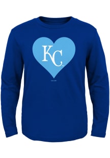 Kansas City Royals Toddler Girls Blue Heart Long Sleeve T Shirt