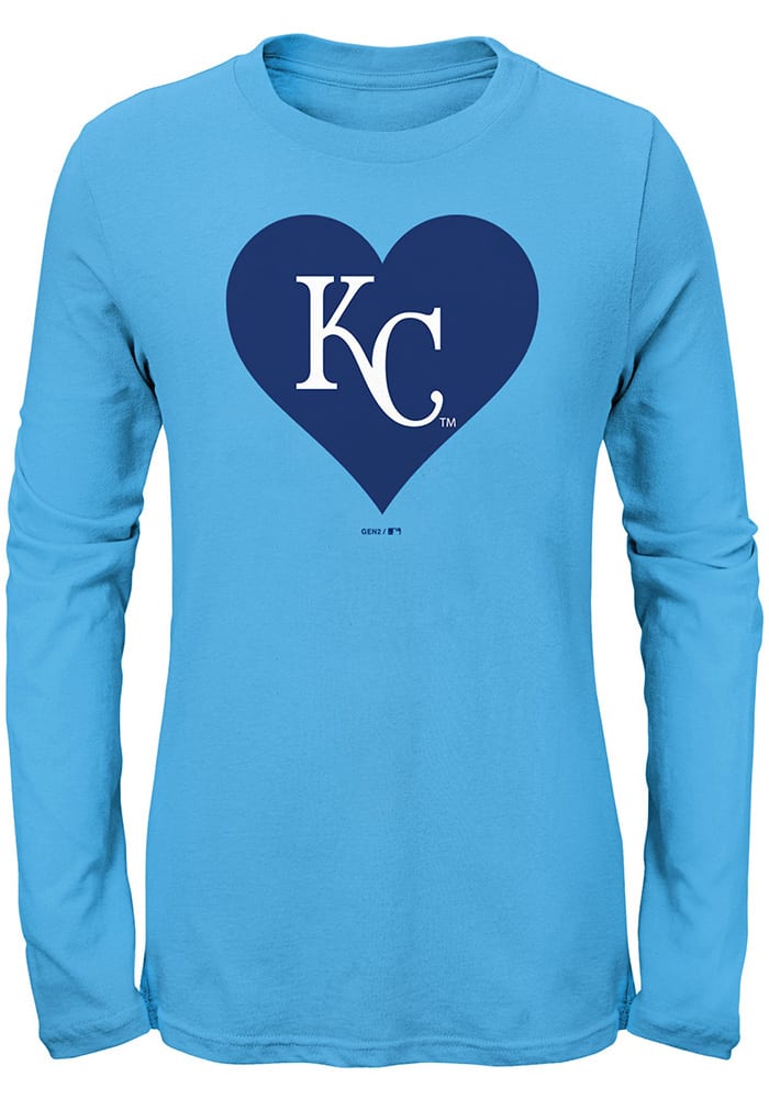 Kansas City Royals Girls Heart Short Sleeve T-Shirt - White