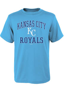 Kansas City Royals Youth Light Blue #1 Design Short Sleeve T-Shirt