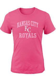 Kansas City Royals Girls Pink Road Wordmark Short Sleeve Tee