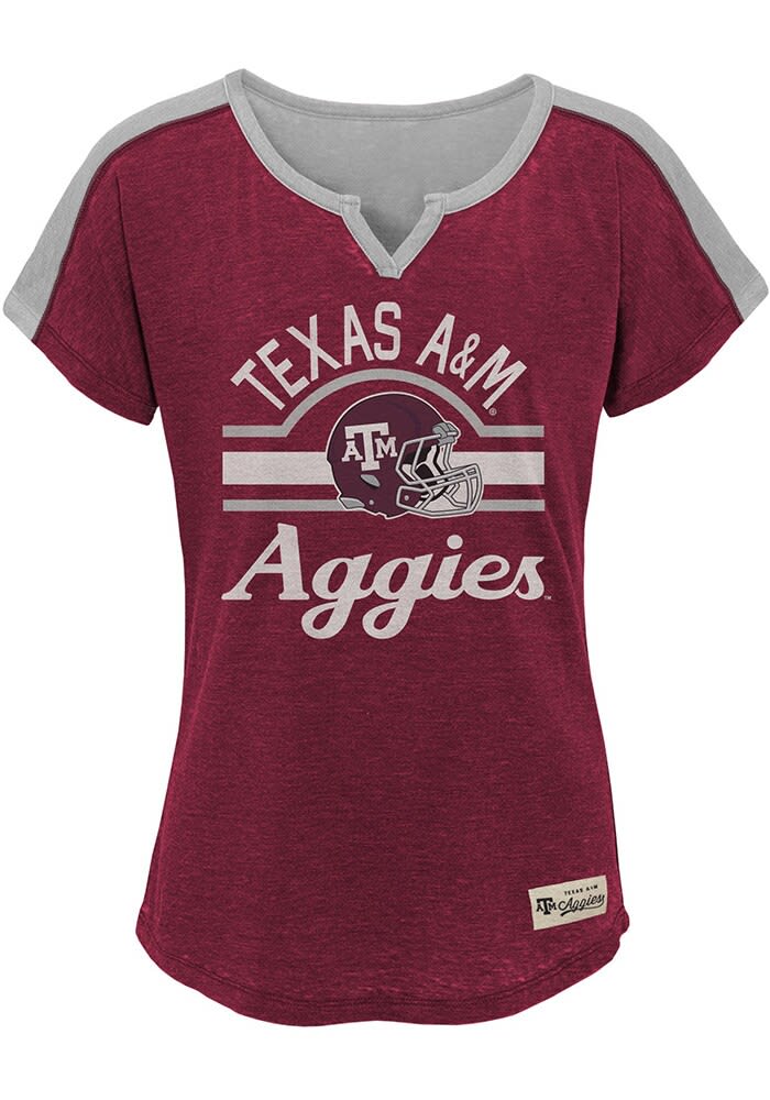 TAMU Gig 'Em Aggies Active Short Sleeve Silver T-Shirt