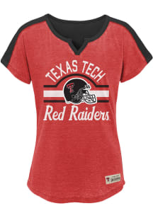Texas Tech Red Raiders Girls Red Tribute Short Sleeve Fashion T-Shirt