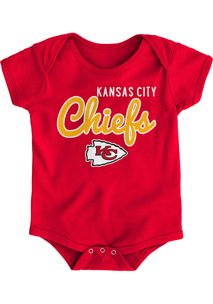 Kansas City Chiefs Baby Red Big Game Short Sleeve One Piece