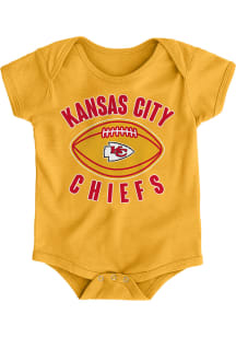 Kansas City Chiefs Baby Gold Little Kicker Short Sleeve One Piece