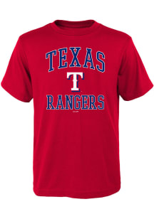 Texas Rangers Youth Red #1 Design Short Sleeve T-Shirt