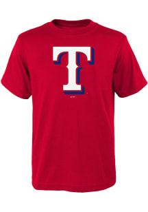 Texas Rangers Youth Red Secondary Short Sleeve T-Shirt