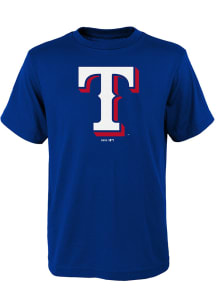 Texas Rangers Youth Blue Secondary Short Sleeve T-Shirt