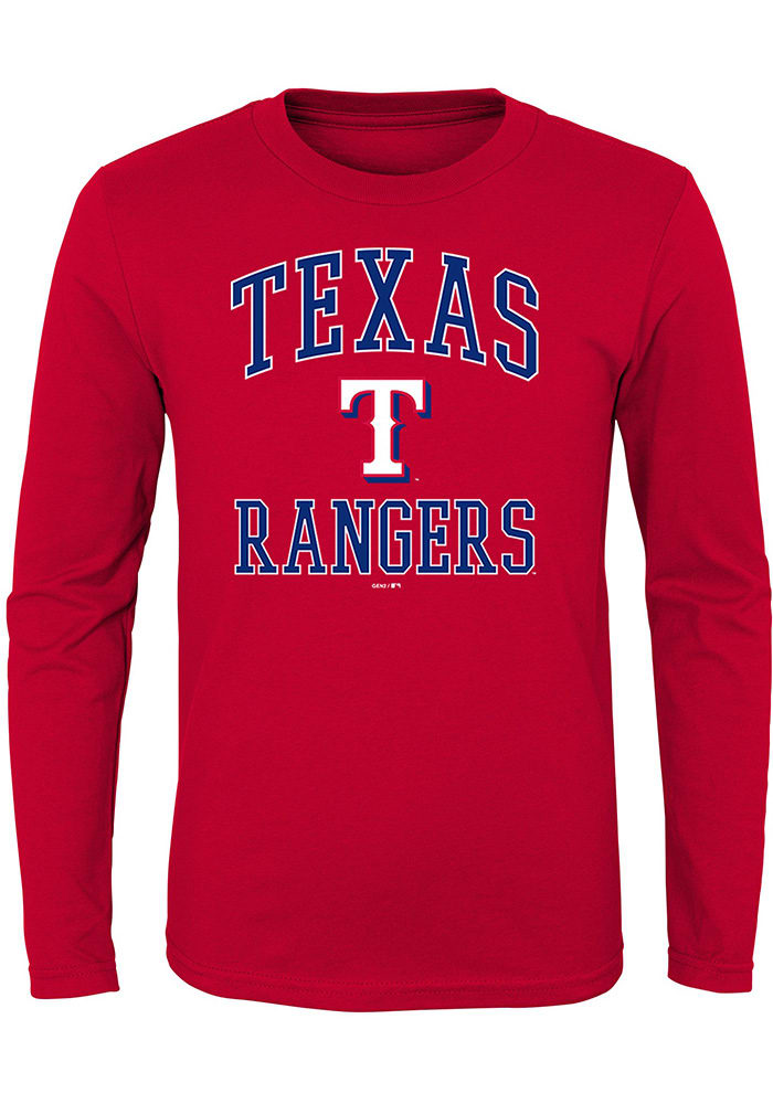 Texas Rangers Light Blue Alt Wordmark Long Sleeve Fashion T Shirt