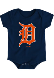 Detroit Tigers Baby Navy Blue Primary Short Sleeve One Piece