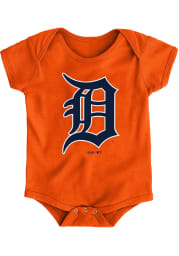 Detroit Tigers Baby Orange Primary Short Sleeve One Piece