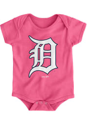 Detroit Tigers Baby Pink Primary Short Sleeve One Piece