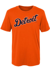 Detroit Tigers Boys Orange Road Wordmark Short Sleeve T-Shirt