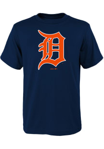Detroit Tigers Youth Navy Blue Primary Short Sleeve T-Shirt