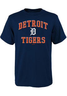 Detroit Tigers Youth Navy Blue #1 Design Short Sleeve T-Shirt