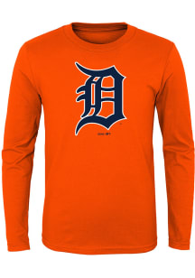 Detroit Tigers Youth Orange Primary Long Sleeve T-Shirt