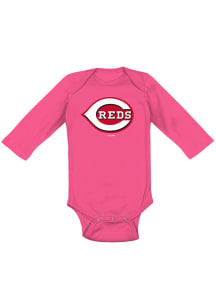 Cincinnati Reds Baby Pink Secondary LS Tops LS One Piece