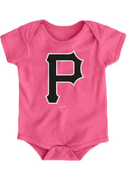 Pittsburgh Pirates Baby Pink Primary Short Sleeve One Piece