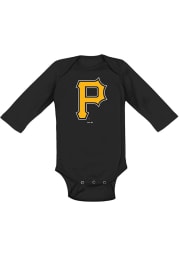 Pittsburgh Pirates Baby Black Primary Long Sleeve One Piece