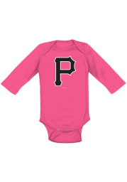 Pittsburgh Pirates Baby Pink Primary LS Tops LS One Piece