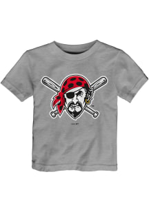 Pittsburgh Pirates Toddler Grey Primary Short Sleeve T-Shirt