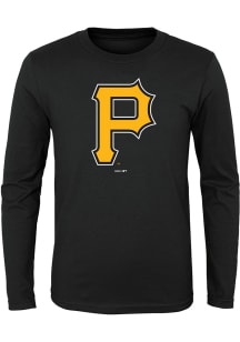 Pittsburgh Pirates Boys Black Primary Long Sleeve T-Shirt