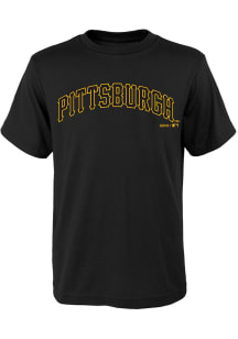 Pittsburgh Pirates Youth Black Road Wordmark Short Sleeve T-Shirt