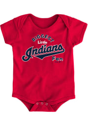 Cleveland Indians Baby Red Biggest Little Fan Short Sleeve One Piece