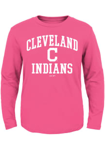 Cleveland Guardians Toddler Girls Pink #1 Design Long Sleeve T Shirt