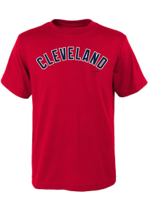 Cleveland Indians Youth Red Wordmark Short Sleeve T-Shirt