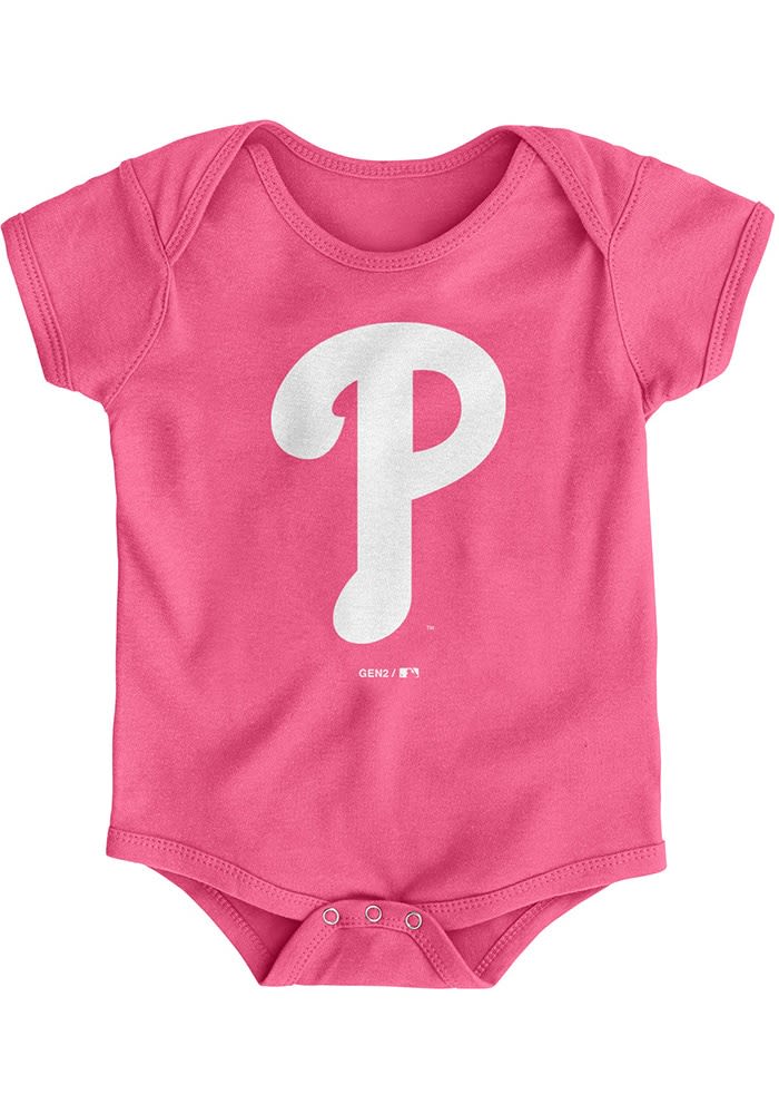 Phillies Philadelphia Phillies Blue Baby Wordmark One Piece